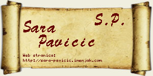 Sara Pavičić vizit kartica